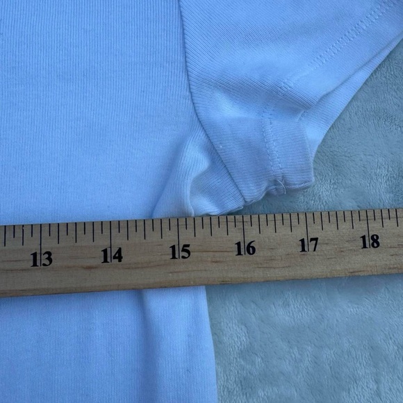 Y2K Basic Cotton White Tee with Silver Metal Embellishments - Picture 8 of 9